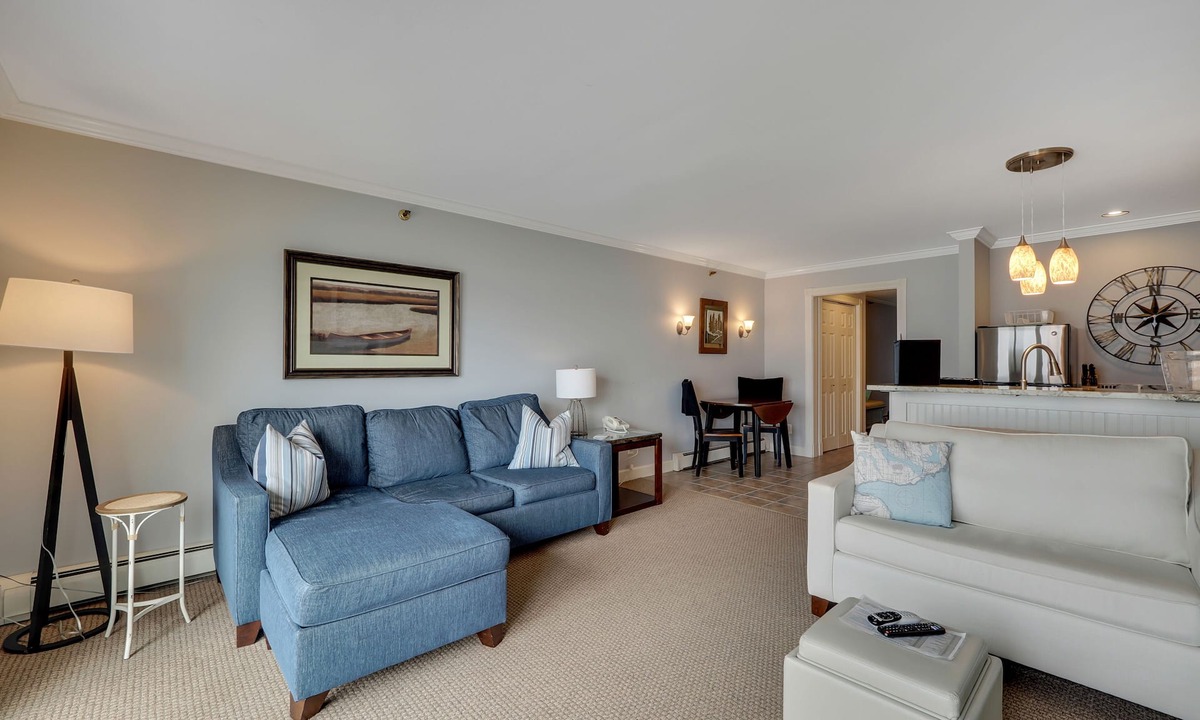 Boyne City Condo | 209 Water Street | Lake Charlevoix Views | Private Balcony + Beach Access