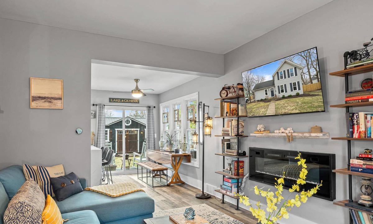 Lake Geneva House | Close to downtown but away from it all! Small Dog friendly with unique "Book Barn"