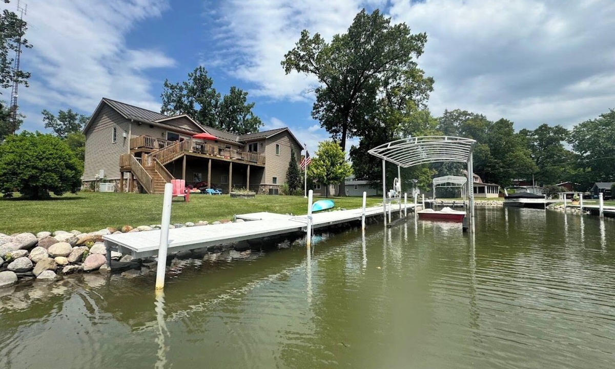 Angola House | Crooked Lake, Angola, IN, Waterfront Retreat - Dock, Fire Pit, Sleeps 12