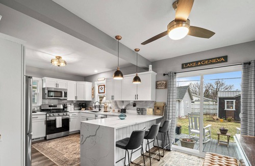 Lake Geneva House | Close to downtown but away from it all! Small Dog friendly with unique "Book Barn"