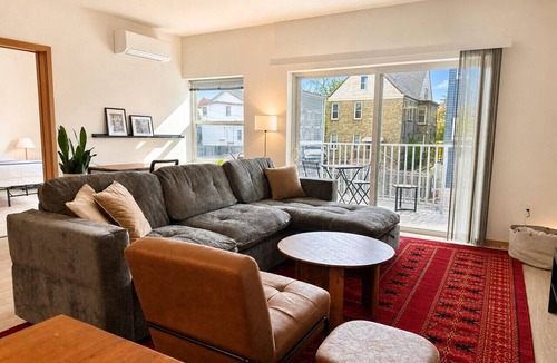 Lower East Side Apartment | East Side 1BR Near Brady St and Fiserv with Balcony | Sleeps 4