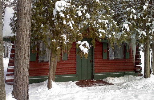 Grawn Cabin | Ellis Lake Resort - Maple Log Cabin-Interlochen/Traverse City