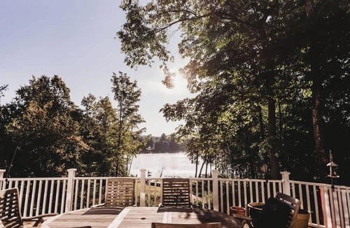 Central Lake House | Lakefront Escape | Hot Tub, Dock + Sleeps 14 | Perfect for Groups