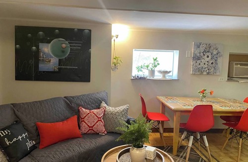 Franklin Park Apartment | Lovely studio at the attic king +full bed in bedroom and futon in kitchen.