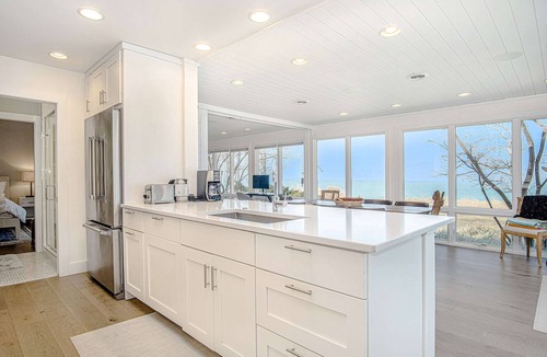 New Buffalo House | Luxury Lakefront Home w/Private Hot Tub, Large Yard, Association Beach & WiFi