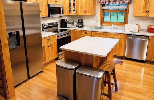 Three Lakes House | Luxury Log Home W Sandy Frontage, Private Dock, Year-Round trails