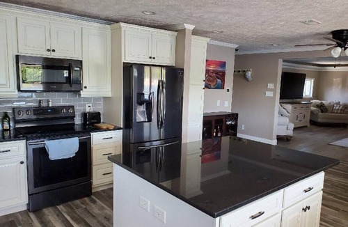 LaPlatte I House | Newly remodeled Beachfront home on privately owned lake .