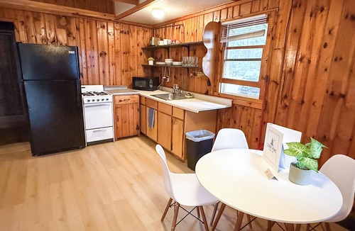 Mason County Cabin | Rustic 6-cabin resort on Long Lake with a beach and waterslide