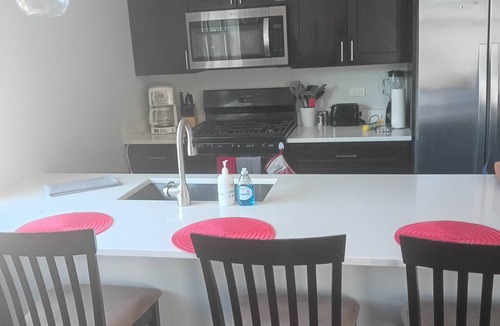 Lower West Side Apartment | Spacious Modern Pilsen Retreat | Sleeps 8 | Near Downtown Chicago