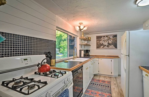 Elk Rapids Cottage | Stylish Dog-Friendly Bungalow: Steps to Elk Lake