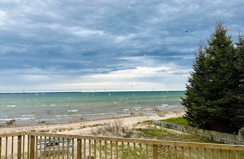 Cheboygan House | The Rockhouse: Unique Open-Concept Beachfront Estate on Lake Huron