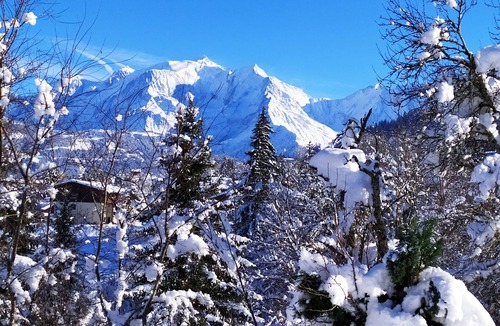Cordon Apartment | View not overlooked front of the chain of Mt BLANC ground floor with private terrace