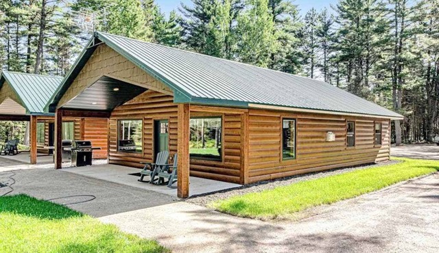 Dog-friendly cabin with hot tub, fireplace, patio, grill, central AC, & W/D