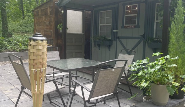 Enjoy nature in this 1-bedroom cabin with AC/Heat in rural Knoxville, Iowa.