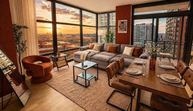 Grant Park 2BR Condo with Balcony Skyline View & Gym in Chicago Downtown