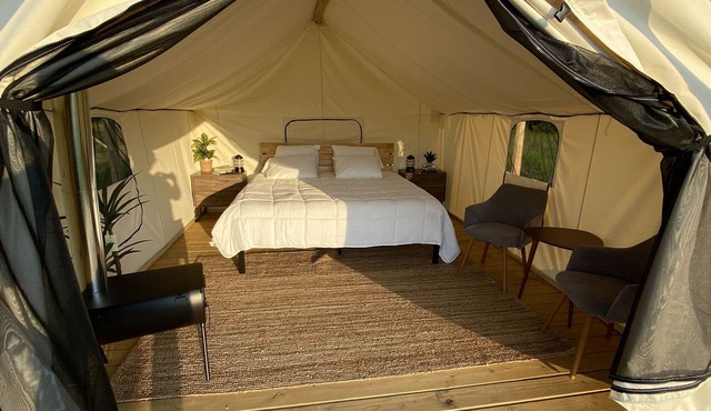 Luxury Safari Tent in South Haven Michigan, Off Map Glamping