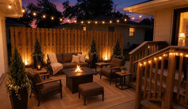 Scandinavian Retreat Fire-Pit Patio Family Friendly