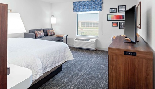 Room, 1 King Bed with Sofa bed, Refrigerator & Microwave