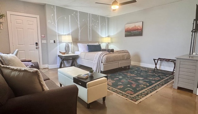 Set on peaceful 5 acres, 5 min. from town, Private Building, Level 2 EV Charger
